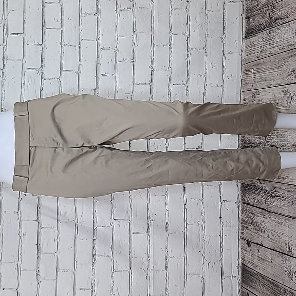 Banana Republic Hampton Fit Cotton Blend Mid Rise Straight Leg Crop Pant Khaki